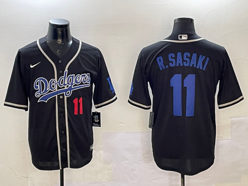 Men Los Angeles Dodgers #11 R Sasaki black 2025 MLB nike jersey style 47->women mlb jersey->Women Jersey